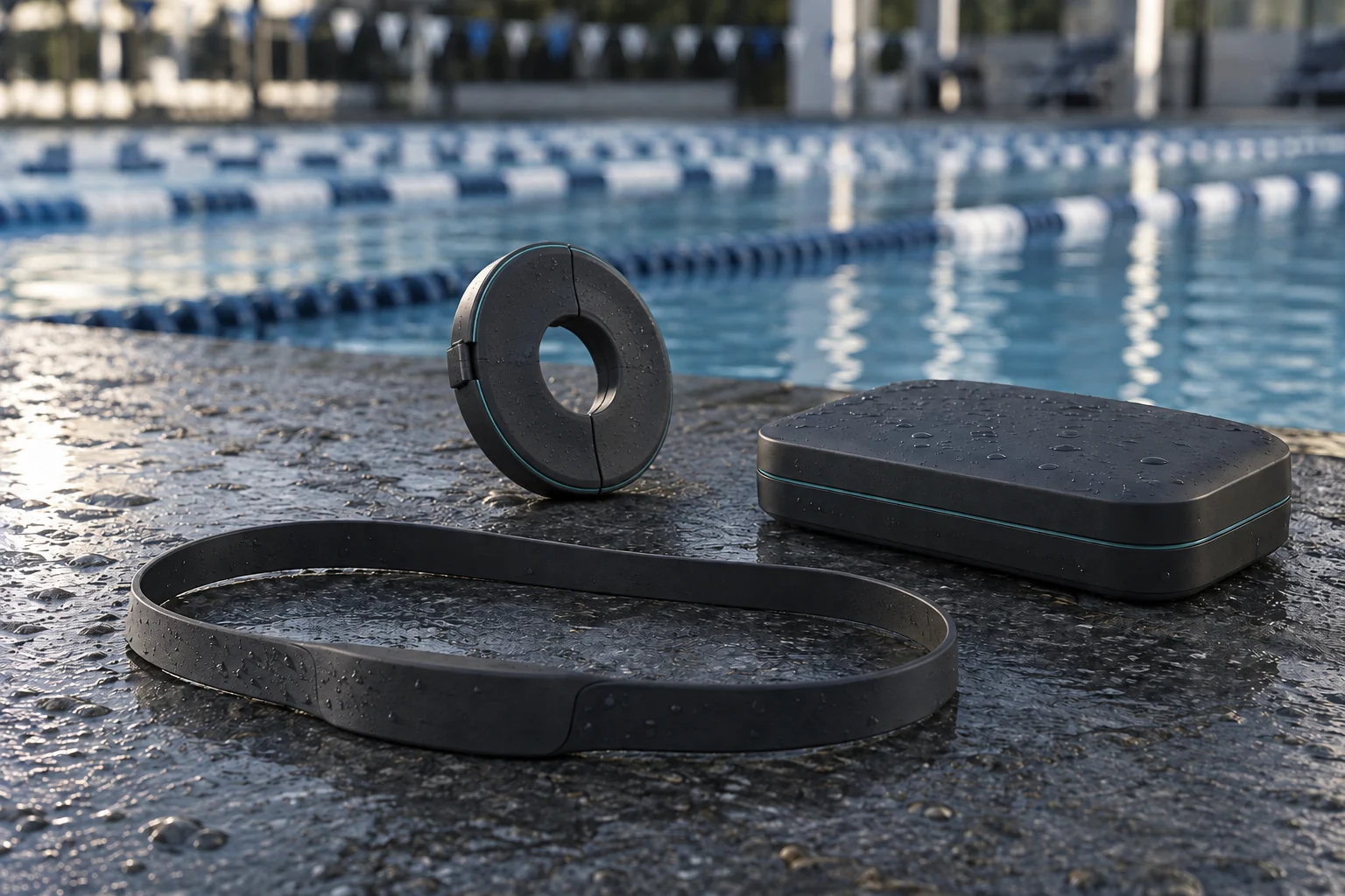 FlowLink Sacrum, Smart Disc and Deck Hub concepts on a pool deck